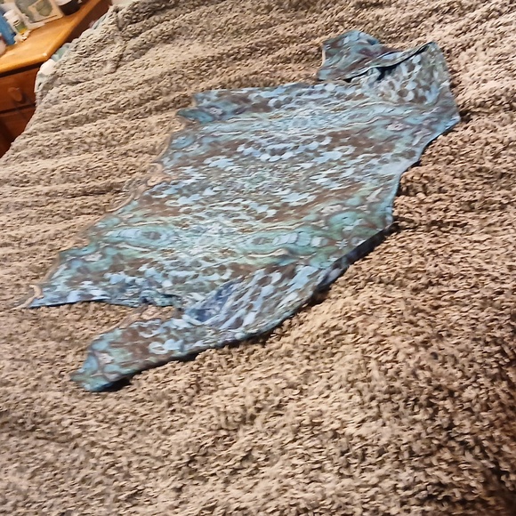 Breckenridge Woman Plus size 2X 3/4 Sleeve Green Boho Print Blouse Top Shirt - Picture 13 of 15